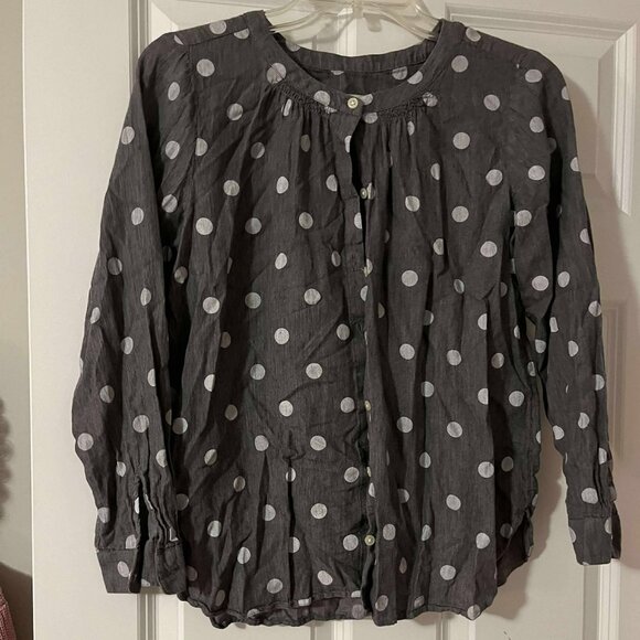 Loft Polka Dot Button Down Size Small Petite - Picture 1 of 5